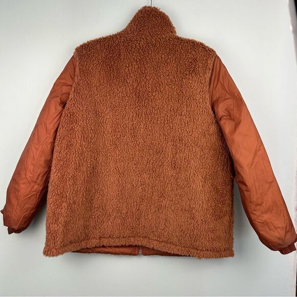 Madewell Reversible‎ Full Zip Sherpa Puffer Jacket Warm Umber Women’s Sz S - Picture 6 of 15